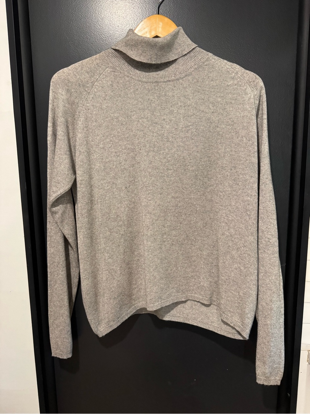 august silk Light Gray cashmere silk blend Turtleneck Sweater
